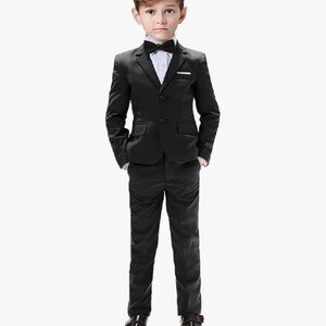 Classic Boys' Black Suit with Bow Tie
